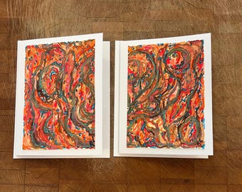 Set of Two Original Watercolor Notecards