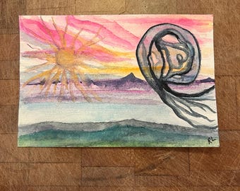 Abstract Original Watercolor