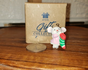 Avon Merry Little Christmas Miniature Ornament -Merry Mouse