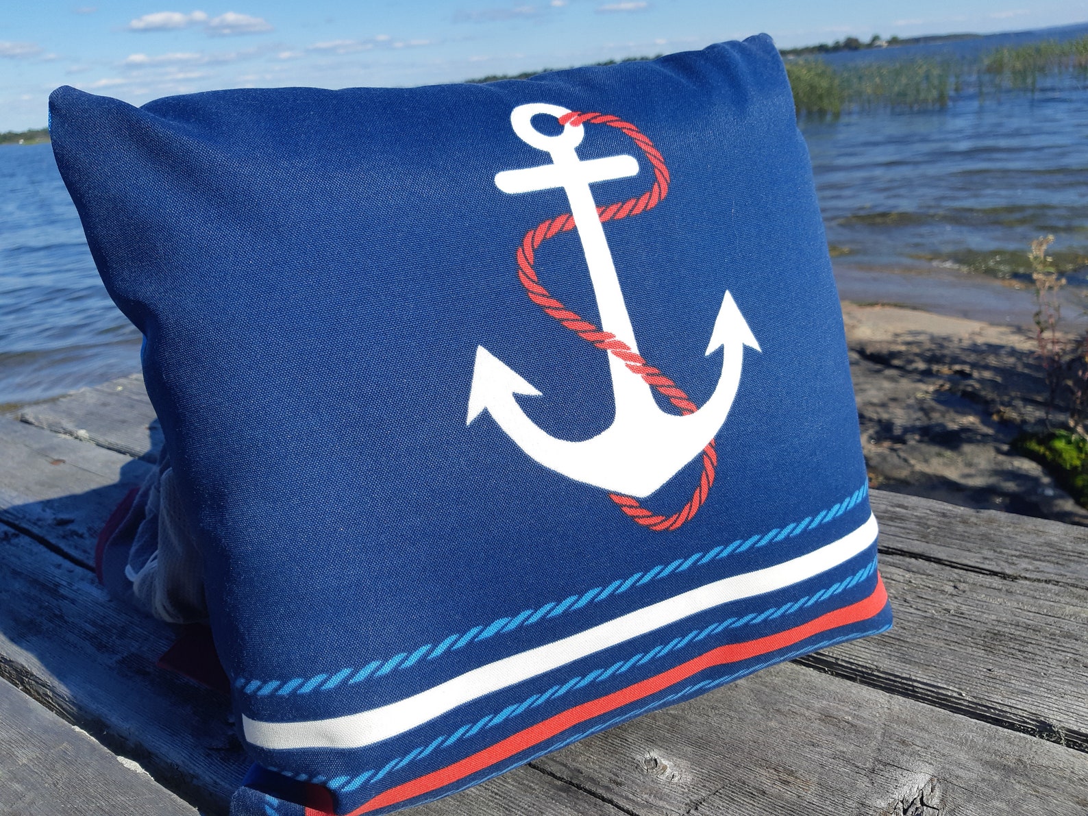 Anchor Accent Pillow Anchor Pillow Case Nautical Accent Etsy
