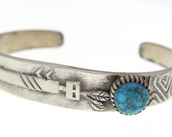 Navajo Sterling Silver Turquoise Coral Chip / Mosaic Cuff Bracelet - Etsy