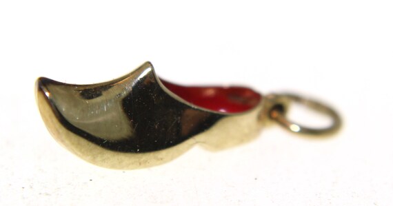 14K Vintage Tiny Clog Pendant/Charm - image 1