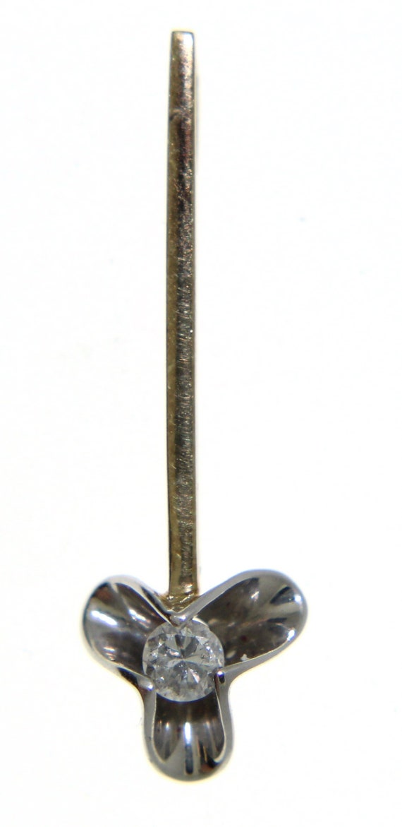 14K Vintage Two-Tone Diamond Drop Pendant