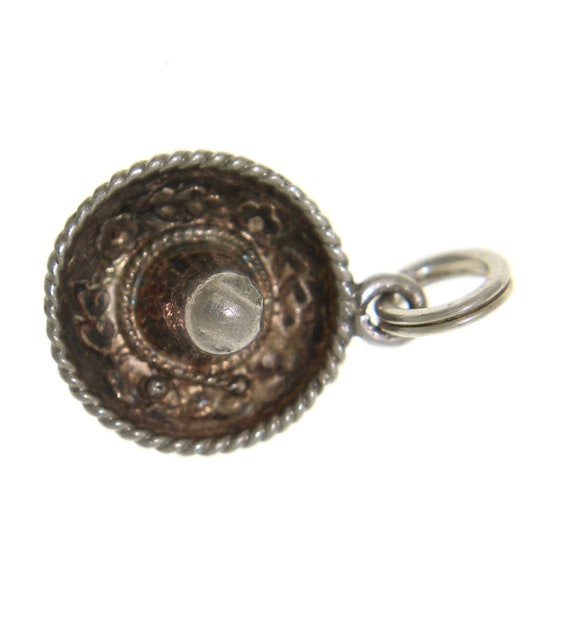 Sterling Silver Vintage Sombrero Charm - image 1