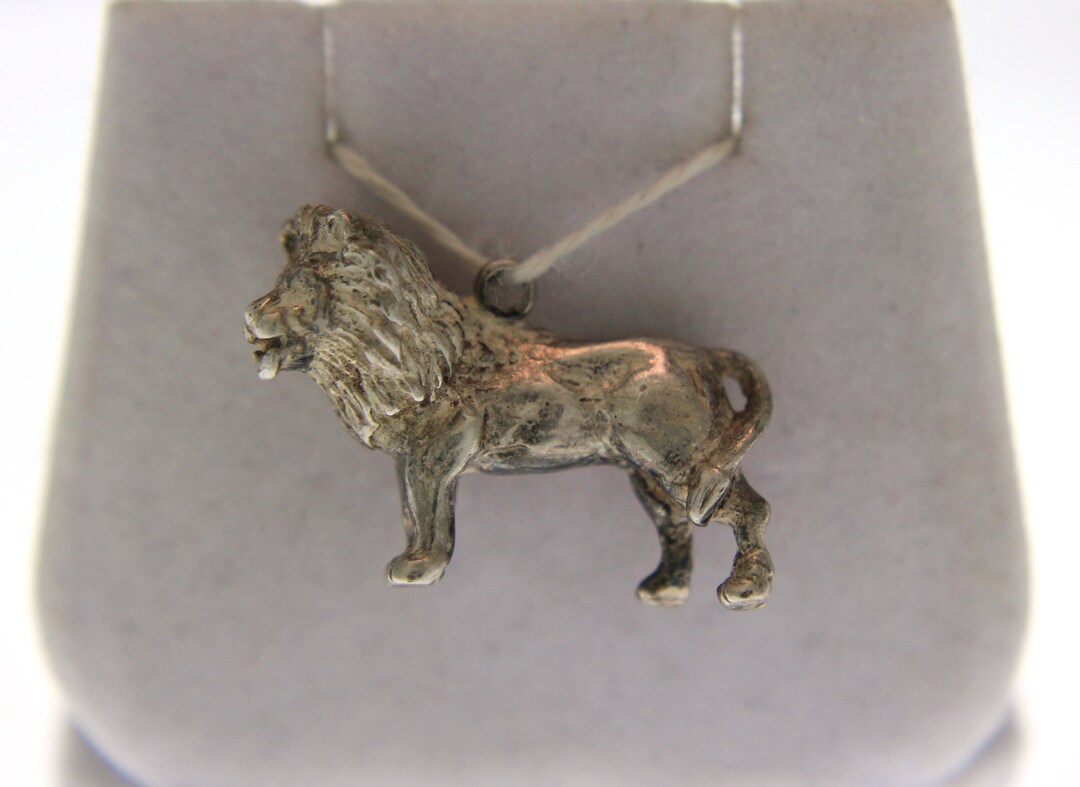 Mini Lion Charm .925 Sterling Silver Boho Amulet Pendant