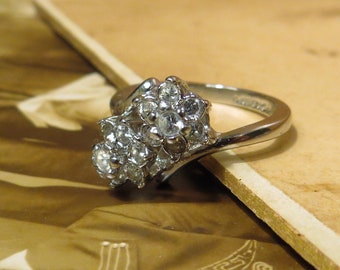 Vintage Esposito Espo 14 k white gold plated ring