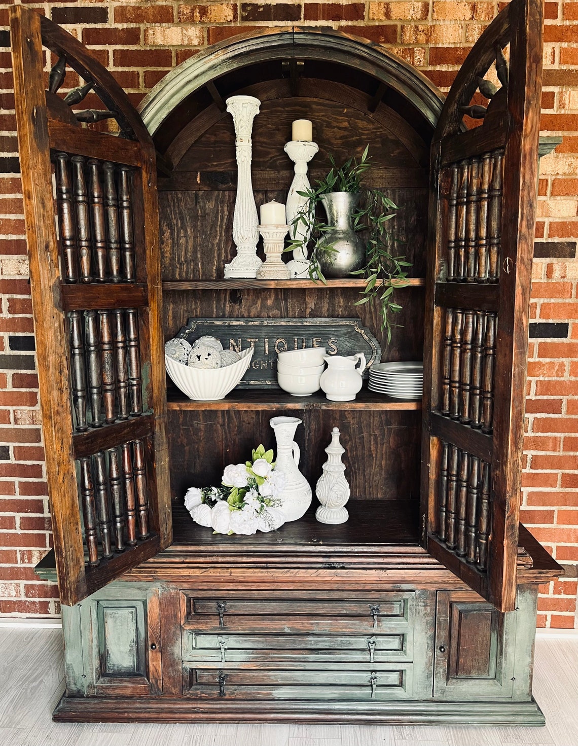 Rustic Hutch Primitive Hutch Spanish Style Vintage Etsy