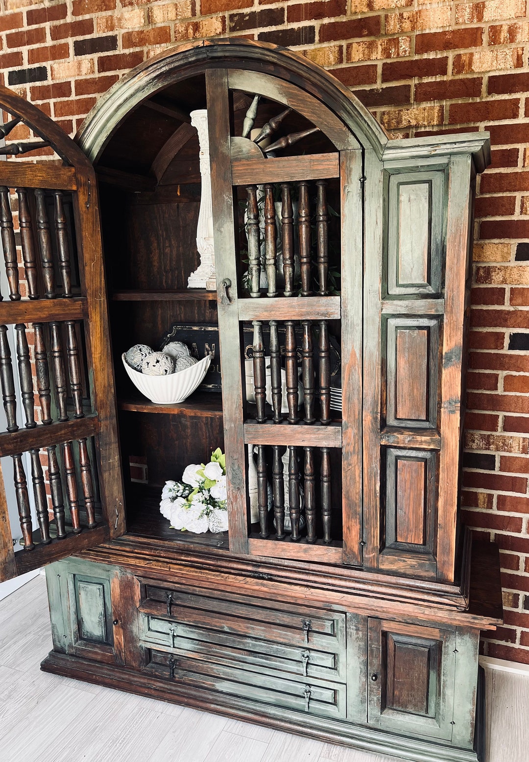 Rustic Hutch Primitive Hutch Spanish Style Vintage Etsy