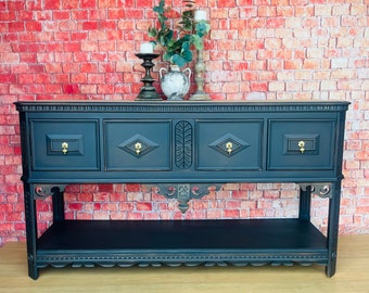 Antique Buffet, Black Farmhouse Buffet, Hutch Cabinet, Berkey and Gay, Antique Sideboard, Dining Room and Kitchen Storage