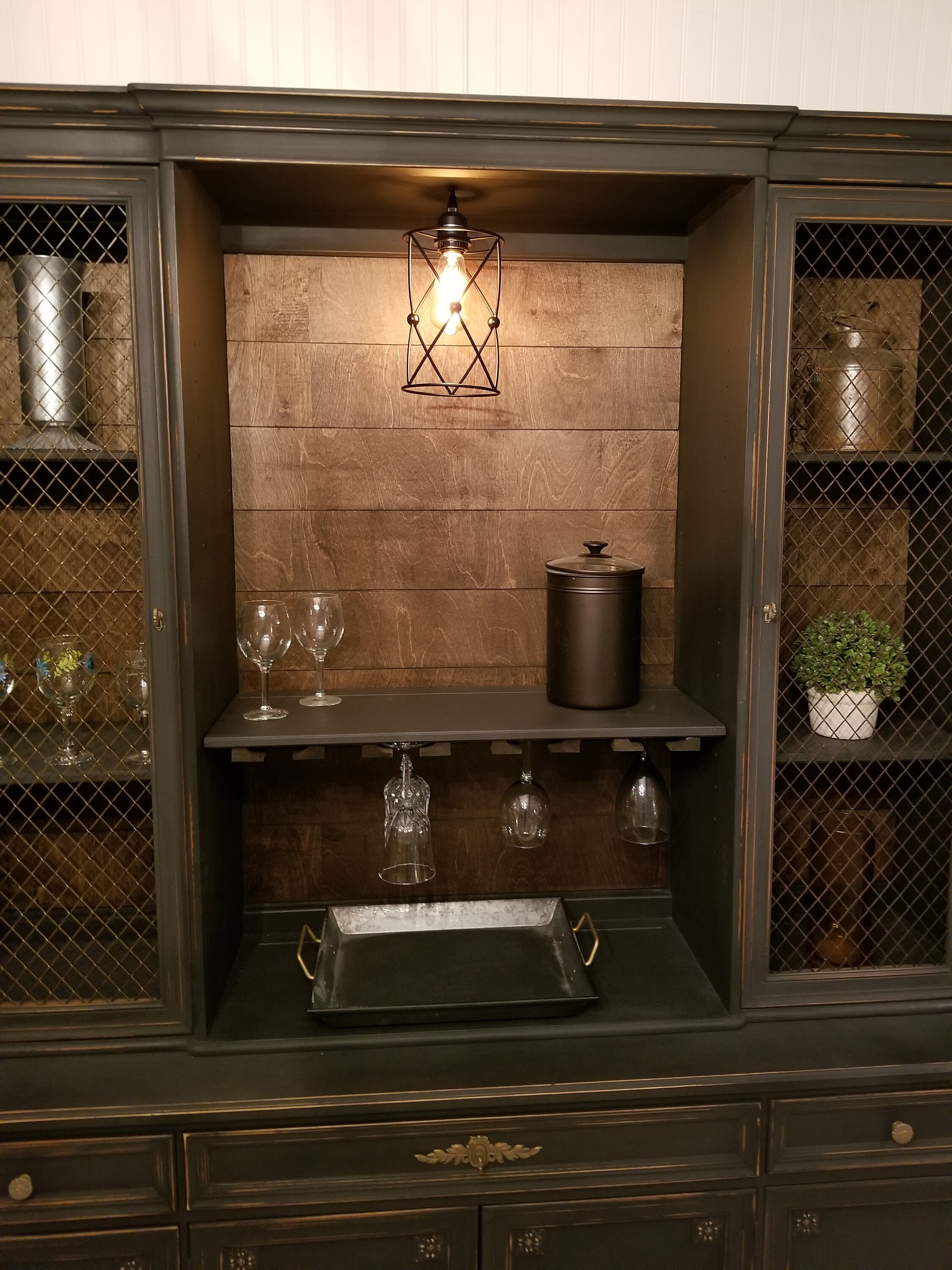 SOLD Wine hutch Black wine hutch Rustic wine hutch Newest Etsy