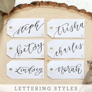 Handwritten Calligraphy Personalized Name Tags, Gift Tags, Place cards, Placecards, Escort Cards, Name Cards