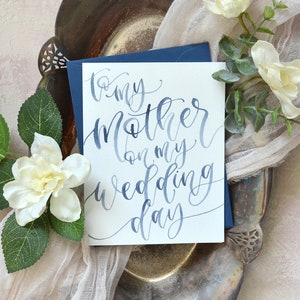 Aquarelle à ma mère sur mes cartes de mariage. Carte mère de la mariée peinte à la main. À mon père, mes parents, ma belle-mère et plus encore.