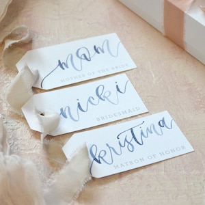 Watercolor Bridesmaid Gift Tags, Personalized Wedding Name Tags, Personalized Placecards, Handwritten Name Tags, Calligraphy Place cards