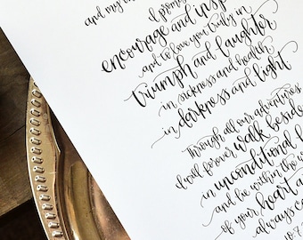 Handwritten Wedding Vows Art, Custom Personalized Printable. Wedding Vow Keepsake. Unique Gift for Wife or Husband. Anniversary Gift.