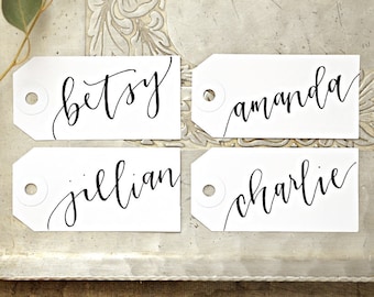 Wedding Name Tag Placecards, Calligraphy Personalized Gift Tags, Bachelorette Party Name Tags