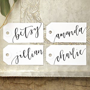 Wedding Name Tag Placecards, Calligraphy Personalized Gift Tags, Bachelorette Party Name Tags image 1
