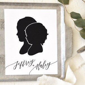 Siblings Papercut Silhouette Drawn from your Photo Personalize with Child's Name and/or Year. Mother's Day Gift Idea for Mom. image 5