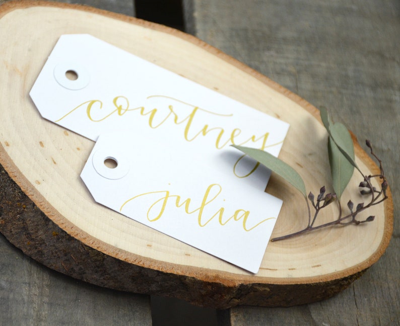 Wedding Name Tag Placecards, Calligraphy Personalized Gift Tags, Bachelorette Party Name Tags image 4