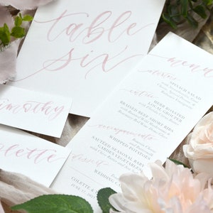 Printed Wedding Reception Menus, Custom Watercolor Menu, Wedding Calligraphy, Dinner Menu, Custom Menu Card, Party Menu, Reception Menu image 5