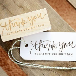 Handwritten Personalized Thank You Rubber Stamp, With or Without Names and Date