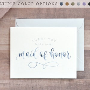 Aquarelle merci d'avoir été mes cartes de demoiselle d'honneur. Cartes de mariage imprimées pour le jour du mariage - cadeau de demoiselle d'honneur, demoiselle d'honneur, etc.