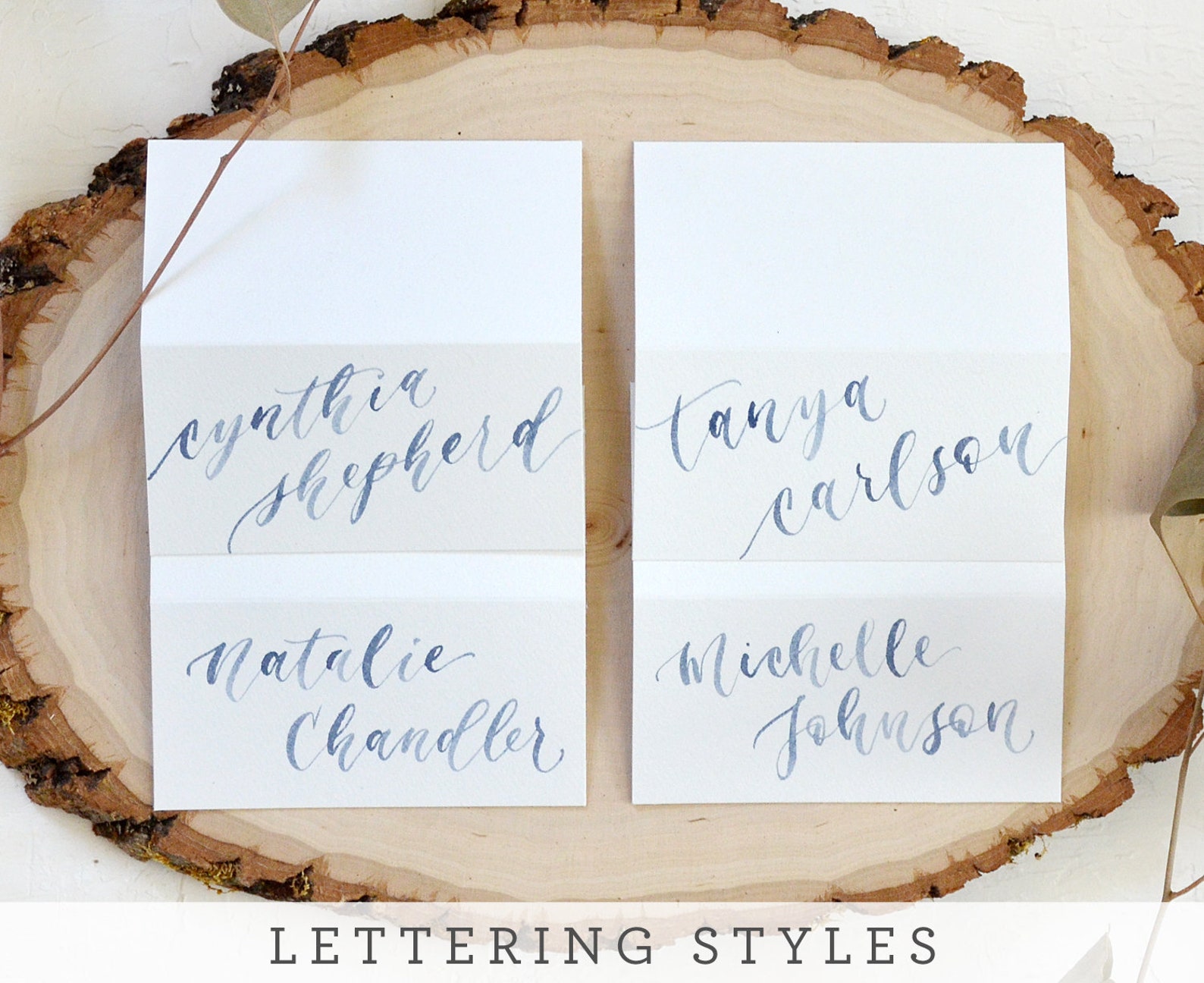 Watercolor Wedding Tent Cards Handwritten Calligraphy Etsy