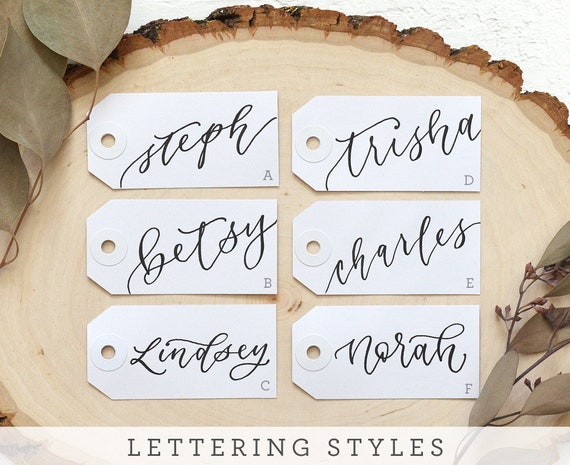 Handwritten Calligraphy Personalized Name Tags, Gift Tags, Place Cards,  Placecards, Escort Cards, Name Cards 