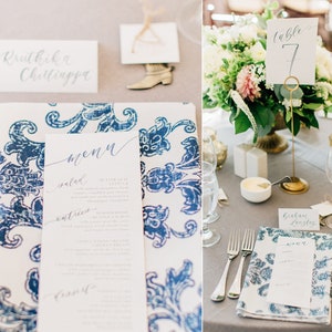 Printed Wedding Reception Menus, Custom Watercolor Menu, Wedding Calligraphy, Dinner Menu, Custom Menu Card, Party Menu, Reception Menu image 10