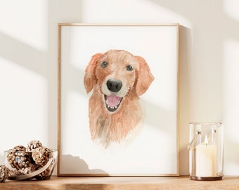 Watercolor Pet Portrait, Handpainted Dog and Cat Painting.