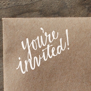 Usted está invitado sello de goma para su uso en papelería de boda, etiquetas de invitación, bebé y ducha nupcial invita
