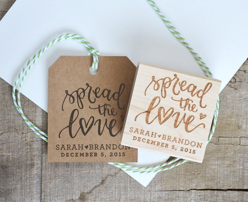 Spread the Love Stamp Personalized Wedding Favor Rubber Etsy