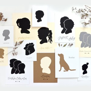 Siblings Papercut Silhouette Drawn from your Photo Personalize with Child's Name and/or Year. Mother's Day Gift Idea for Mom. image 10