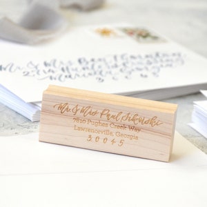 Return Address Rubber Stamp, Custom Stamp, Personalized Address Stamp, Calligraphy Stamp, Handwritten Address Stamp, Housewarming Gift image 8