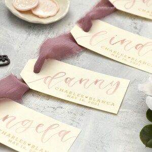 Watercolor Wedding Favor Name Tags, Personalized Gift Tags, Handwritten Name Tags, Calligraphy Place cards, Placecards, Escort Cards image 6