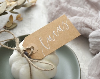 Thanksgiving Handwritten Personalized Name Tags, Calligraphy Place cards