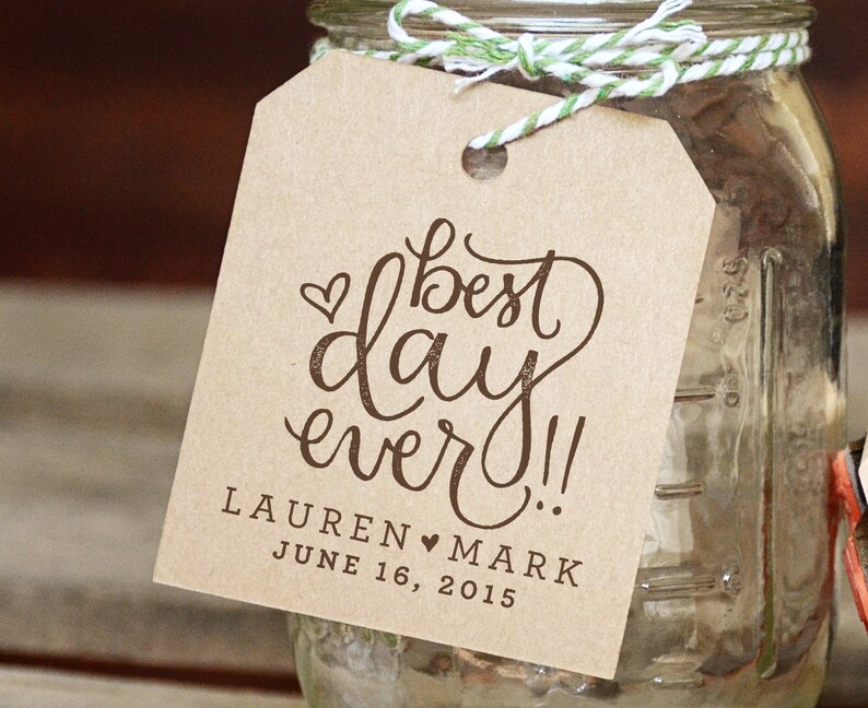 Best Day Ever Stamp Personalized Rubber Stamp Wedding Favors Etsy