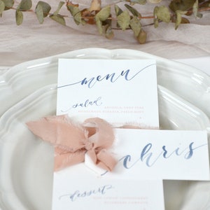 Printed Wedding Reception Menus, Custom Watercolor Menu, Wedding Calligraphy, Dinner Menu, Custom Menu Card, Party Menu, Reception Menu image 4