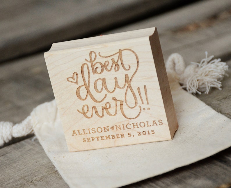 Best Day Ever Stamp Personalized Rubber Stamp Wedding Favors Etsy