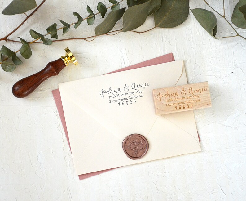 Return Address Rubber Stamp, Custom Stamp, Personalized Address Stamp, Calligraphy Stamp, Handwritten Address Stamp, Housewarming Gift image 6