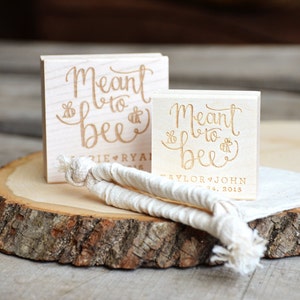 Meant to Bee Stamp, Honey Jar Wedding Favors Tag Rubber Stamp - DIY Personalized Bridal Shower Favor