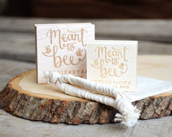 Meant to Bee Stamp, Honey Jar Wedding Favors Tag Rubber Stamp - DIY Personalized Bridal Shower Favor