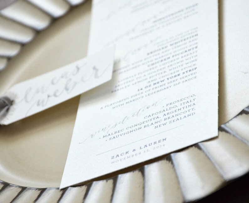 Printed Wedding Reception Menus, Custom Watercolor Menu, Wedding Calligraphy, Dinner Menu, Custom Menu Card, Party Menu, Reception Menu image 6