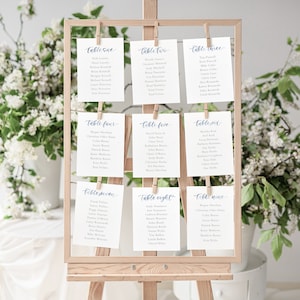 Listes de table à l'aquarelle pour les mariages, cartes de numéros de table calligraphies peintes à la main, cartes de table de chevet