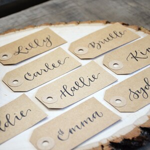 Wedding Name Tag Placecards, Calligraphy Personalized Gift Tags, Bachelorette Party Name Tags image 7