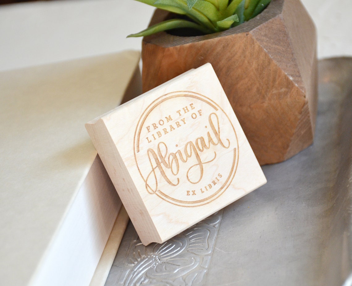 Book Stamp Personalized Gift Idea Bookplate Stamp From the Etsy
