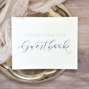 Watercolor Guestbook Sign, Handpainted Guest Book Wedding Sign for Welcome Table