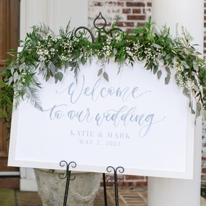 Personalized Watercolor Welcome To Our Wedding Signs for Ceremony and Reception Decor. Printed Poster, Wedding Signage.
