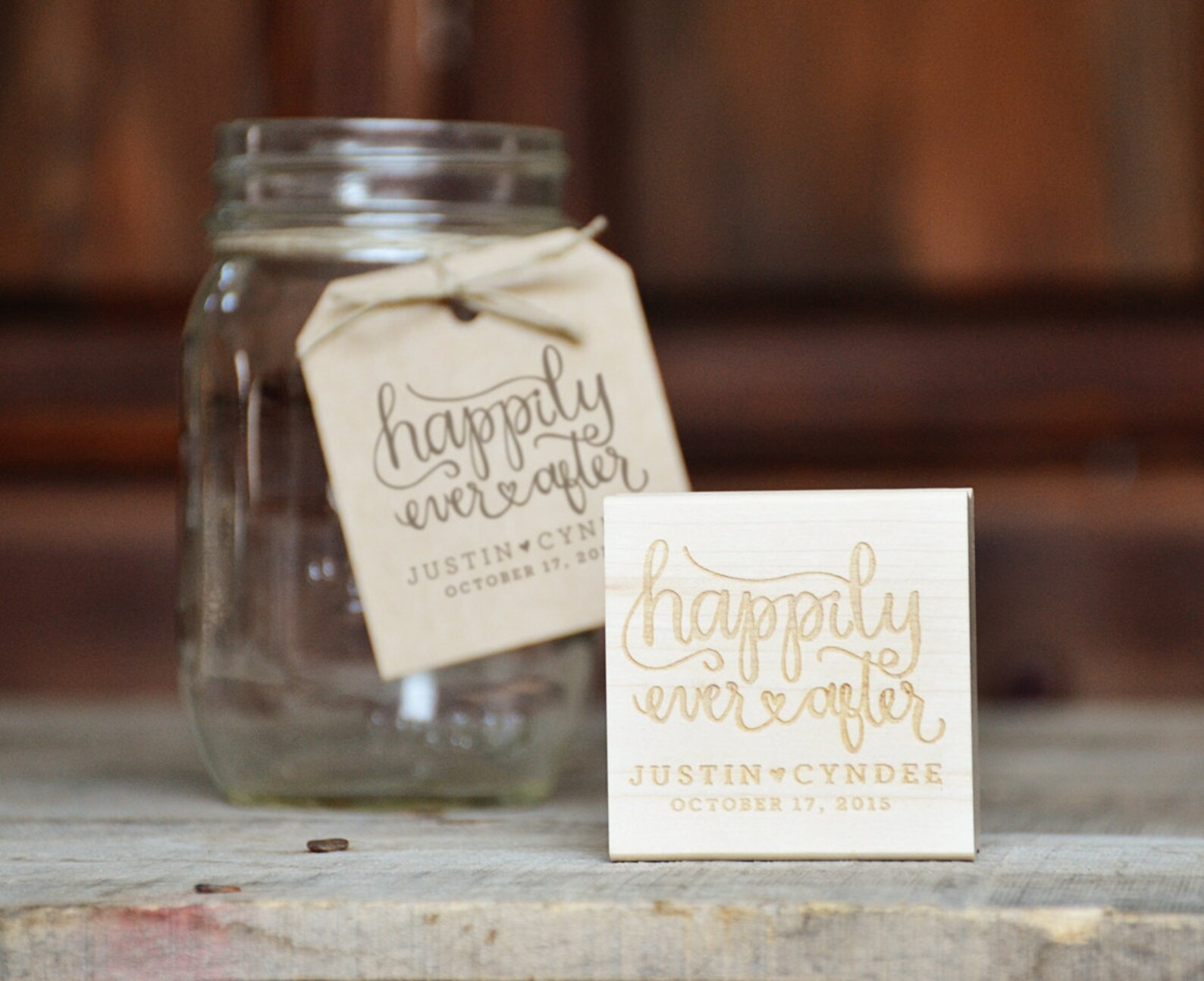 Happily Ever After Stamp For Wedding Favors Personalized Etsy