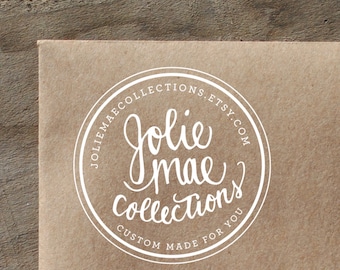Custom Calligraphy Shop Name Circular Rubber Stamp