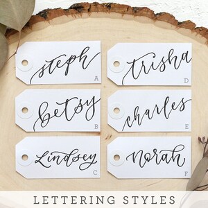 Wedding Name Tag Placecards, Calligraphy Personalized Gift Tags, Bachelorette Party Name Tags image 2